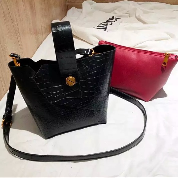 🔄🆕 CAIRO Crocodile Bucket Bag Set - Picture 2 of 5